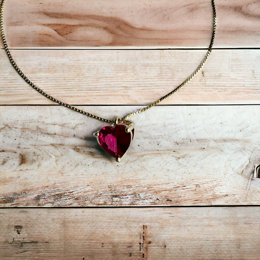 Heart Shaped Necklace Red