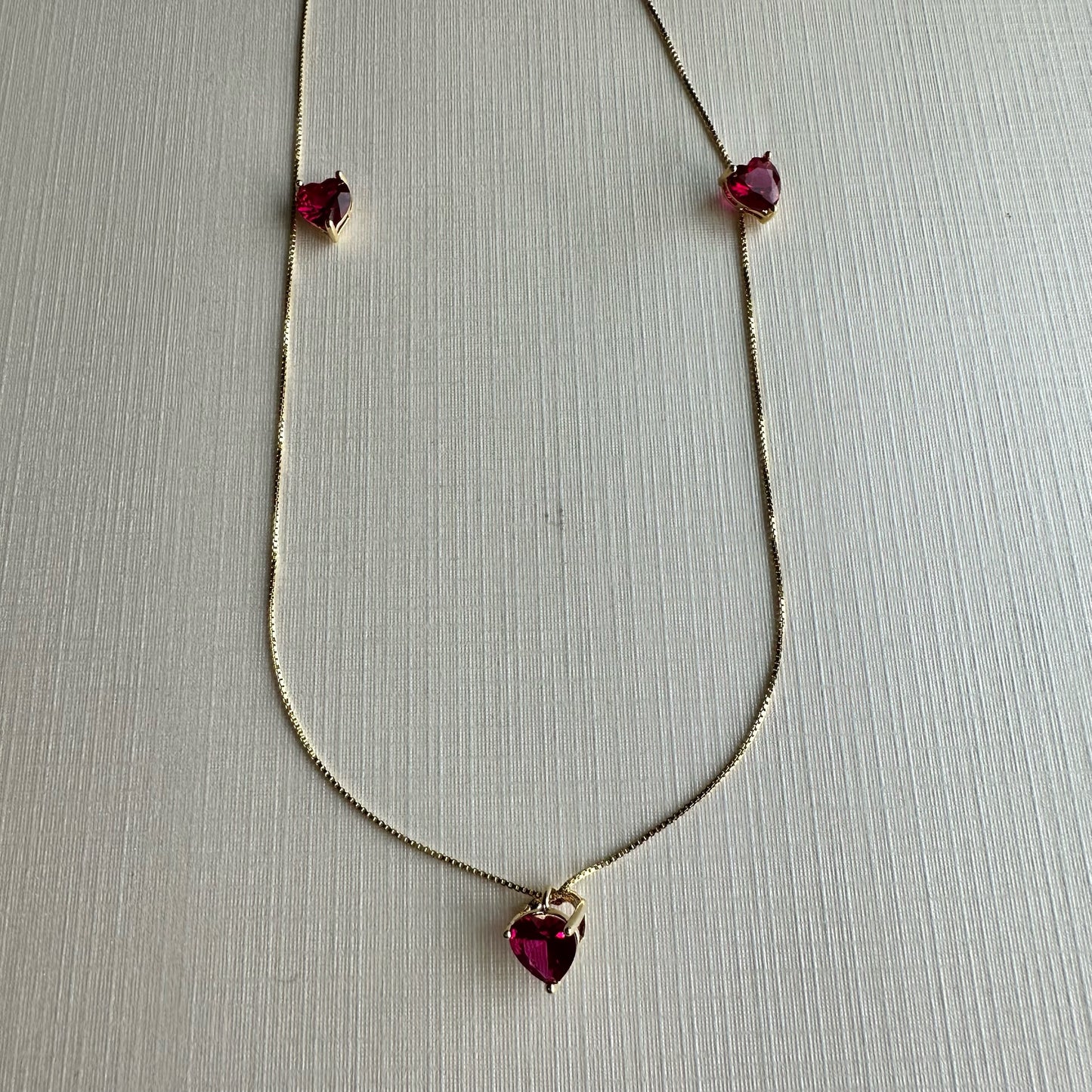 Heart Shaped Necklace Red