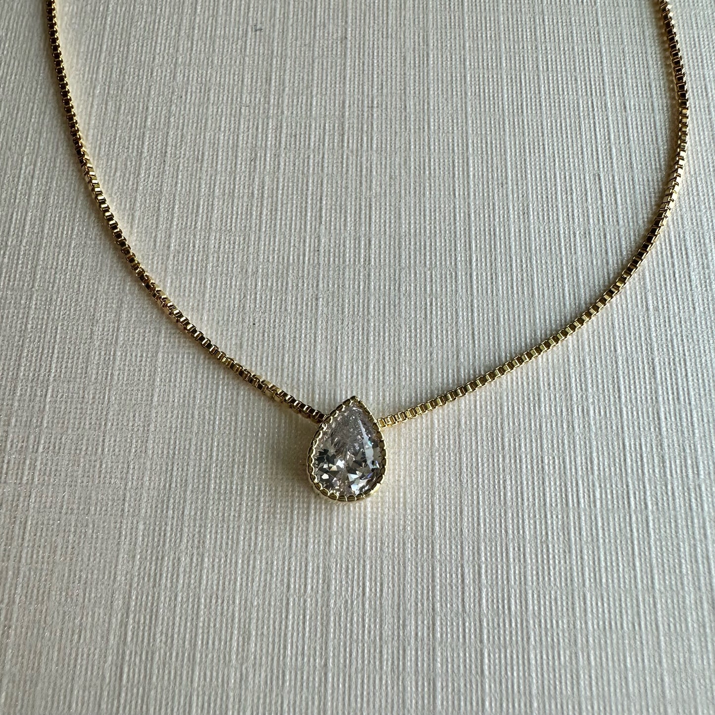 White Teardrop Necklace