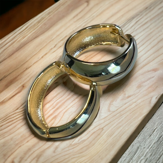 Large Hoop Earrings - Gold Plated